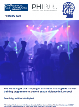 The Good Night Out Campaign: Evaluation of a nightlife worker training programme to prevent sexual violence in Liverpool